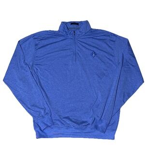 Persimmon Woods Country Club  Turtleson Quarter Zip Pullover Sweater Medium Blue
